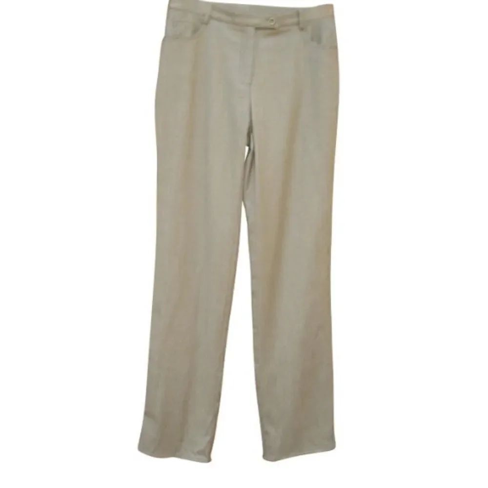 Olive Green Mid Rise Wool Blend Pants